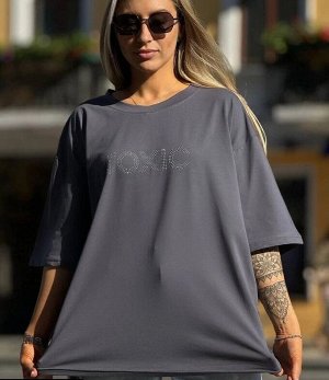 Футболочка свободного кроя Oversize с принтом TOXIC