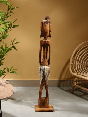 Сувенир интерьерный «Абориген», 19x14x100 см, дерево, коричневый