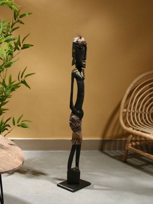 Сувенир интерьерный «Абориген», 19x14x100 см, дерево, чёрный