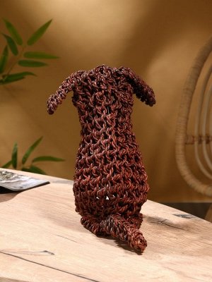 Сувенир плетёный «Собака», 33x26x33х см, сиграсс, тёмный