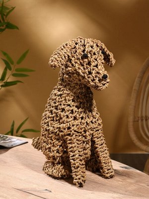 Сувенир плетёный «Собака», 45x28x46х см, сиграсс, светлый