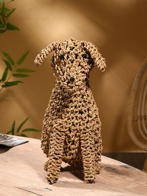 Сувенир плетёный «Собака», 45x28x46х см, сиграсс, светлый