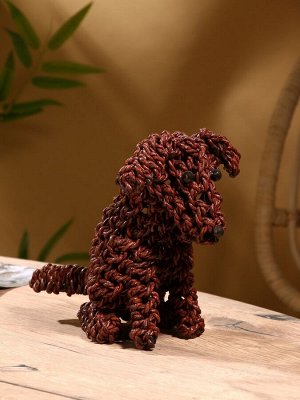 Сувенир плетёный «Собака», 27x15x23 см, сиграсс, тёмный