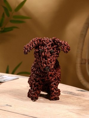 Сувенир плетёный «Собака», 27x15x23 см, сиграсс, тёмный