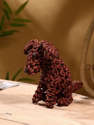Сувенир плетёный «Собака», 27x15x23 см, сиграсс, тёмный