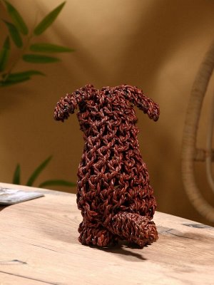 Сувенир плетёный «Собака», 27x15x23 см, сиграсс, тёмный