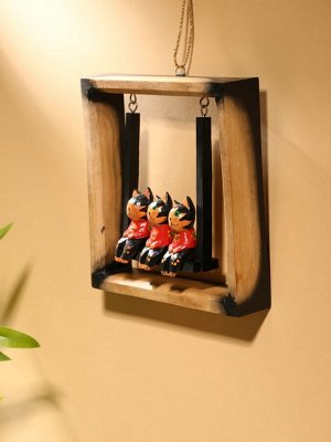 Сувенир интерьерный «Кошки на качелях», 19x19 см, дерево