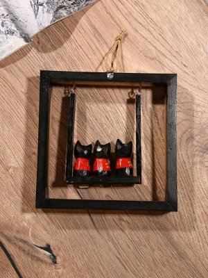 Сувенир интерьерный «Кошки на качелях», 19x19 см, дерево