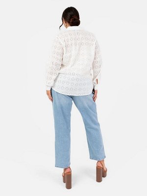 Lovedrobe Broderie 100% хлопок с длинным рукавом белая рубашка