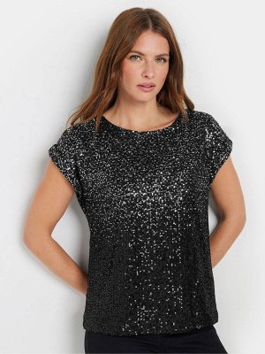 Топ с рукавами-накидкой и пайетками M&Co Ombre