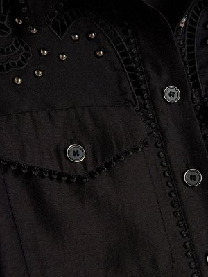 Платье-рубашка River Island Petite с заклепками и ажурной отделкой