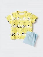 UNIQLO - комфортная пижама с дизайном от tupera tupera для малышей - 42 YELLOW