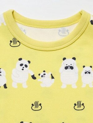UNIQLO - комфортная пижама с дизайном от tupera tupera для малышей - 42 YELLOW