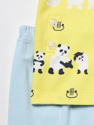 UNIQLO - комфортная пижама с дизайном от tupera tupera для малышей - 42 YELLOW