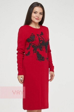 Платье женское-. Цвет: 20781/АВ23 красный/пайетки черный