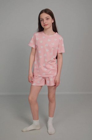Хлопковая пижама для девочки с шортами Happyfox