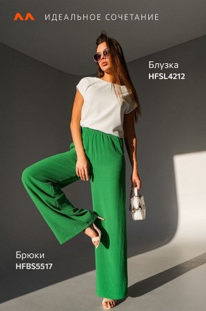 Женские летние брюки палаццо из ткани-жатка Happyfox