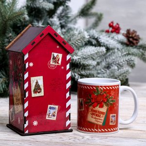 Подарочный набор на Новый Год: чайный домик и кружка «Новогодняя посылочка»
