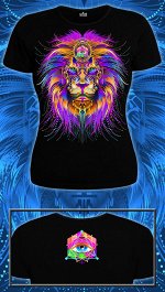Футболки женские Cyber Lion (Светится в ультрафиолете)