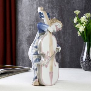 Сувенир керамика "Клоун с контрабасом" цветной 27х12,5х15 см