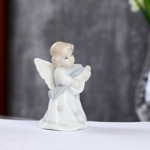 Сувенир керамика "Ангел с лютней" цветной 8х4х4,5 см