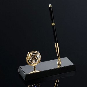 СИМА-ЛЕНД Ручка на подставке «Глобус», 16x6x20 см, с кристаллами