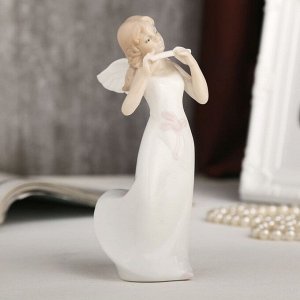Сувенир керамика "Девушка-ангел с флейтой"  15х7,5х5,5 см