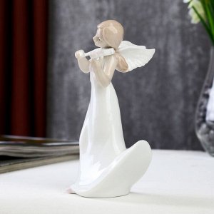Сувенир керамика "Девушка-ангел скрипачка" 15х9х7,5 см
