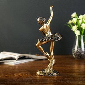 Сувенир полистоун "Балерина - танцевальное па" под бронзу 25х8х10 см