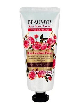 BEAUMYR Увлажняющий крем для рук с экстрактом розы / Rose Hand Cream, 100 мл