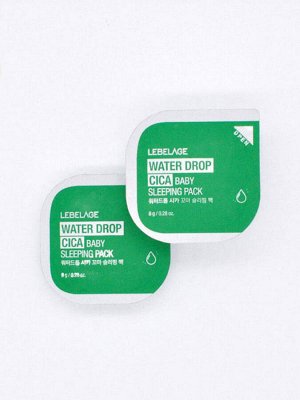 Lebelage Ночная успокаивающая маска для лица с экстрактом центеллы / Water Drop Cica Baby Sleeping Pack, 8 г