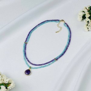 Колье двойное из Амазонита и Аметиста