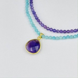 Колье двойное из Амазонита и Аметиста