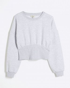Серая толстовка с корсетным подолом Petite Grey