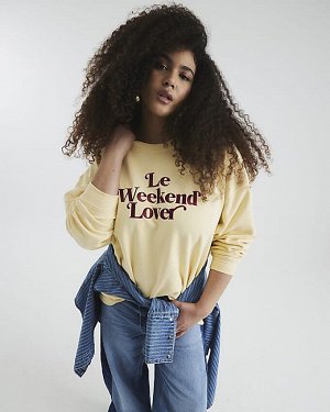 Желтая толстовка Le Weekend с длинным рукавом