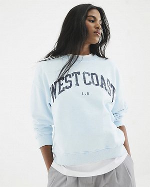 Синяя толстовка West Coast с длинным рукавом