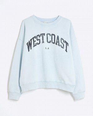 Синяя толстовка West Coast с длинным рукавом