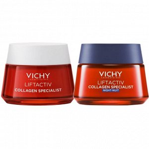 Виши Набор Collagen Specialist для лица: дневной крем 50 мл + ночной крем 50 мл (Vichy, Liftactiv)