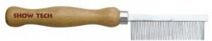 SHOW TECH Wooden Comb расческа для мягкой шерсти 18 см с зубчиками 1,7 см, частота 1 мм