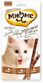 Мнямс лакомые палочки 13,5 см для кошек с индейкой и ягненком 3х5 г