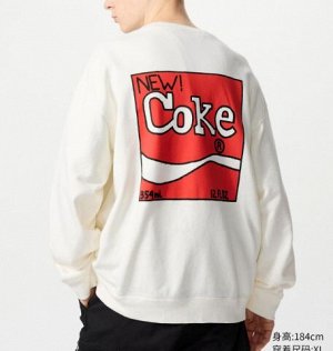 Унисекс UT Keith x coke толстовка с длинным рукавом с принтом 477981 белая