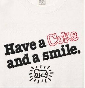Унисекс UT Keith x coke толстовка с длинным рукавом с принтом 477981 белая