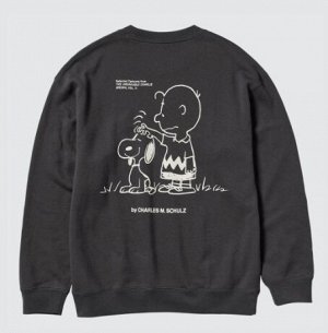 Унисекс UT PEANUTS толстовка с длинными рукавами и принтом Snoopy 477860 темно- серая