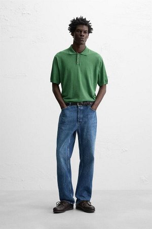 Трикотаж ЦВЕТ как на первом фото РУБАШКА-ПОЛО ИЗ СТЕРТОГО ХЛОПКА (POLOSHIRT AUS BAUMWOLLE MIT VERWASCHENER OPTIK) Рубашка-поло прямого кроя из хлопчатобумажного трикотажа. Отложной воротник, застежка 