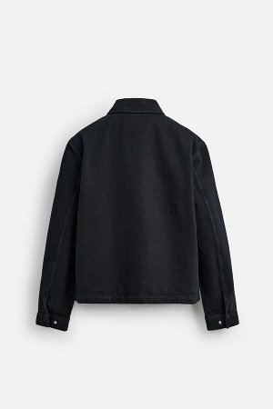 Жакет ЦВЕТ как на первом фото ДЖИНСОВАЯ КУРТКА НА МОЛНИИ (DENIM-JACKE MIT REISSVERSCHLUSS) Джинсовая куртка прямого кроя из хлопчатобумажной джинсовой ткани. Воротник с лацканами и длинные рукава с ма