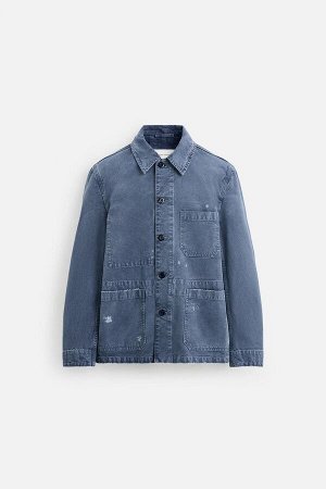 Жакет ЦВЕТ как на первом фото КУРТКА С ОТТЕНКОМ КРАСКИ (JACKE MIT FARBSPRITZER-WASCHUNG) Куртка свободного кроя из хлопчатобумажной ткани с холщовой структурой. Воротник с лацканами и длинные рукава с