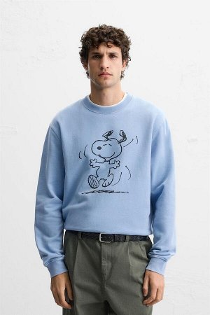 Свитшот ЦВЕТ как на первом фото СВИТЕР СНУПИ™ (VERWASCHENES SWEATSHIRT SNOOPY™) Толстовка прямого кроя. Круглый вырез и длинные рукава. Принт Snoopy™ из Peanuts спереди. Выцветший вид. Ребристые манже