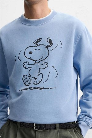 Свитшот ЦВЕТ как на первом фото СВИТЕР СНУПИ™ (VERWASCHENES SWEATSHIRT SNOOPY™) Толстовка прямого кроя. Круглый вырез и длинные рукава. Принт Snoopy™ из Peanuts спереди. Выцветший вид. Ребристые манже