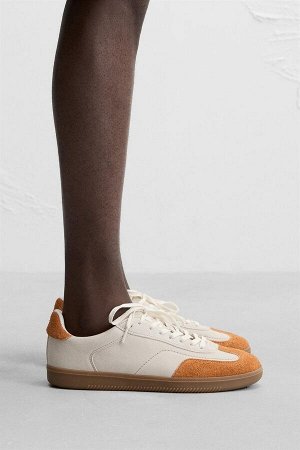 Обувь ЦВЕТ как на первом фото КОЖАНЫЕ КРОССОВКИ С КОНТРАСТНОЙ ПОДОШВОЙ (SNEAKER AUS LEDER MIT KONTRASTSOHLE) Кроссовки в стиле ретро. Верх из замши. Контрастная подошва. СОСТАВ МАТЕРИАЛА, ИНСТРУКЦИИ П