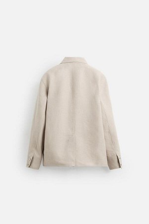 Жакет ЦВЕТ как на первом фото КУРТКА ИЗ 100% ЛЬНА С КАРМАНАМИ (JACKE AUS 100 % LEINEN MIT TASCHEN) Верхняя рубашка прямого кроя из хлопчатобумажной и льняной ткани. Воротник с лацканами и длинные рука